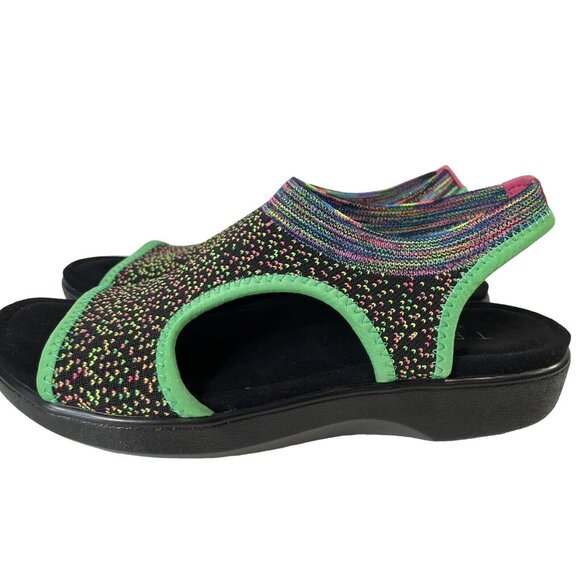 TRAQ Alegria Dream Knit Sport Queen Sandals Slip On Funplex Lime Eur 37 US 6.5-7 - Picture 2 of 9